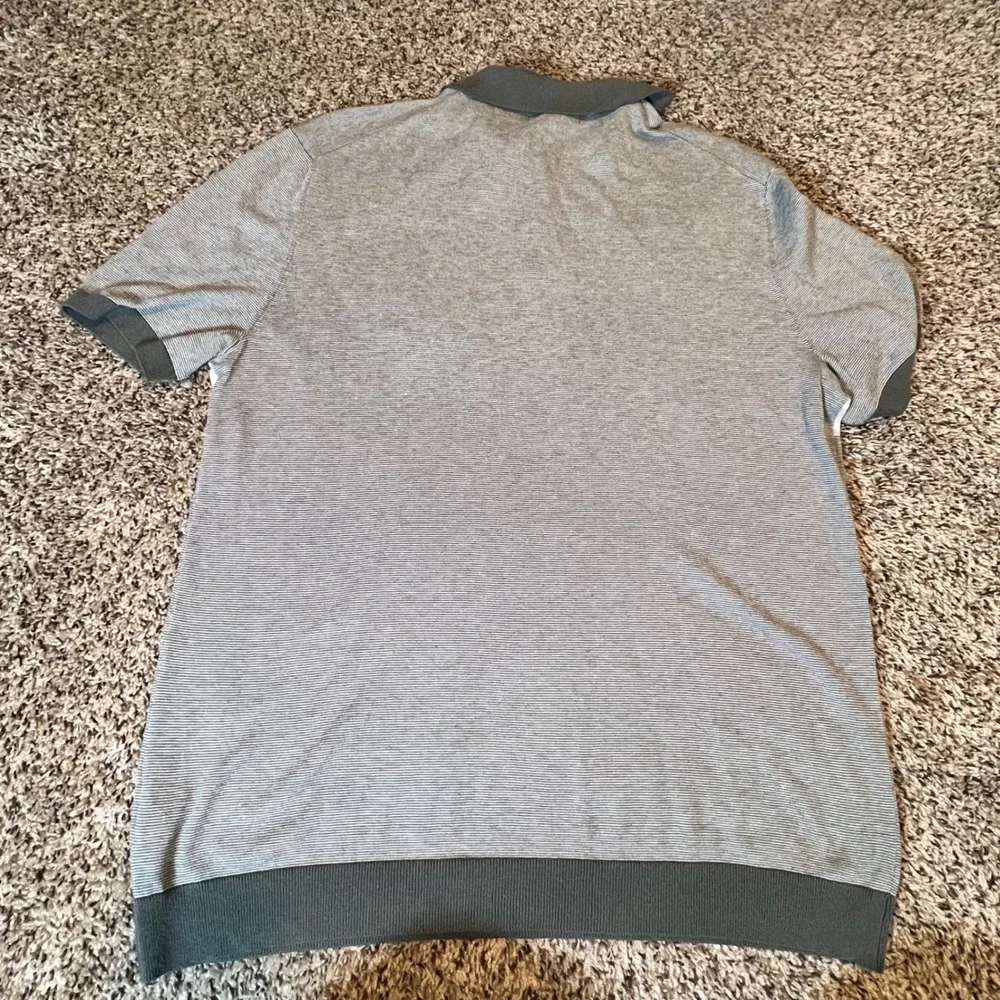 Banana Republic Luxury‎ Blend Silk Cashmere Polo Shirt Mens XL Tall Grey Striped